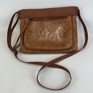 THE SAK Sanibel Brown Leather Mini Crossbody Bag Purse